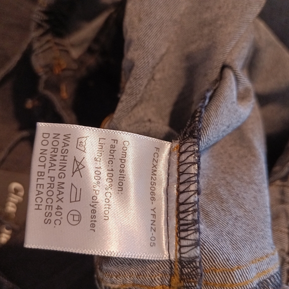 Chartou Baggy Wide Leg Jeans Elastic Mid Waist Dark Wash Size M New - Picture 8 of 10